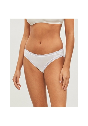 Womens Stripe & Stare Pack Of Four Lace Stretch-Jersey Briefs