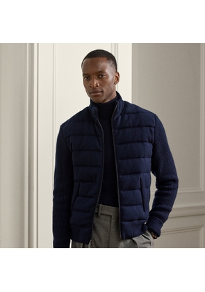 Cashmere-Blend Hybrid Down Jumper