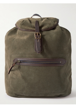 Bleu de Chauffe - Camp Leather-Trimmed Suede Backpack - Men - Green