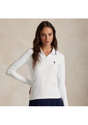 Cable Quarter-Zip Long-Sleeve Polo