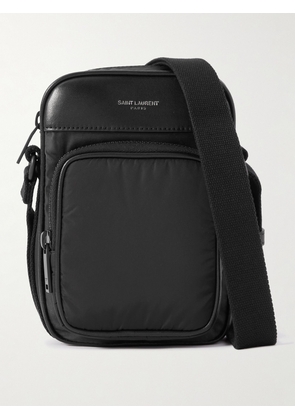 SAINT LAURENT - City Mini Logo-Print Leather-Trimmed Shell Camera Bag - Men - Black