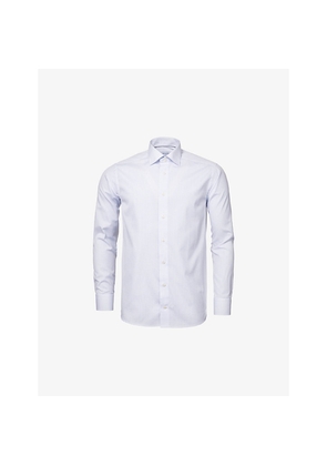 Mens Eton Slim-Fit Dot-Print Cotton-Poplin Shirt