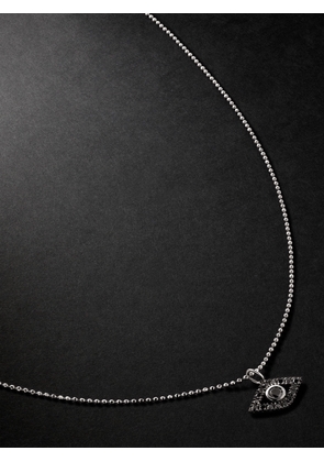 Sydney Evan - Evil Eye Rhodium-Plated Diamond Pendant Necklace - Men - Silver