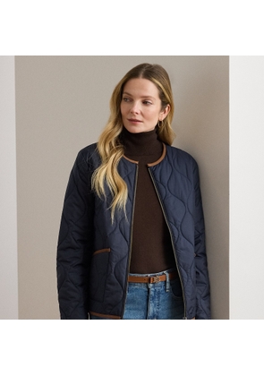 Twill-Trim Onion-Quilted Jacket