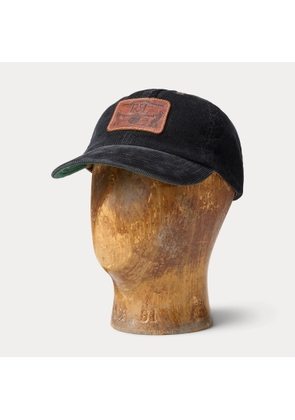Leather-Patch Corduroy Trucker Cap