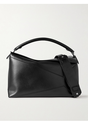 LOEWE - Puzzle Edge Logo-Debossed Leather Messenger Bag - Men - Black