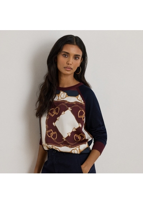 Equestrian-Print Cotton-Blend Jumper