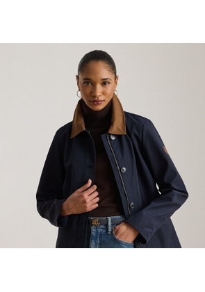 Twill-Trim Bonded Jersey Barn Jacket