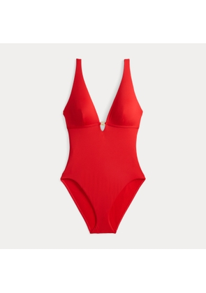 Logo-Trim V-Neck One-Piece