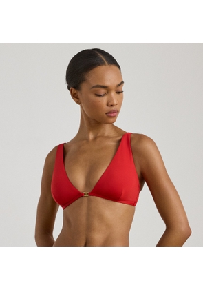 Logo-Trim Triangle Bikini Top