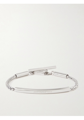 SAINT LAURENT - Logo-Engraved Silver-Tone Chain Bracelet - Men - Silver - S