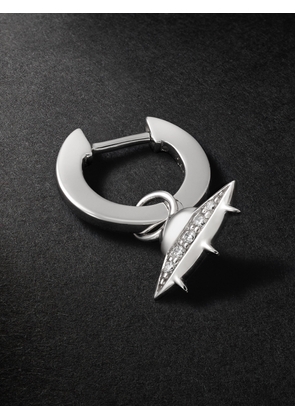 Sydney Evan - Flying Saucer White Gold Diamond Single Hoop Earring - Men - White