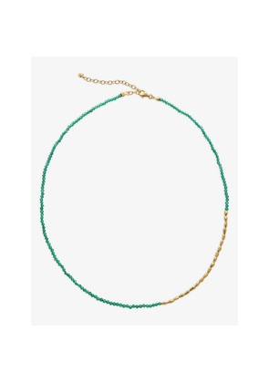 Womens Monica Vinader Mini Nugget 18ct Yellow Gold-Plated Vermeil Sterling Silver and Onyx Necklace