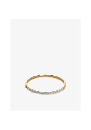 Womens Monica Vinader Essential Recycled 18ct Yellow Gold-Plated Vermeil Sterling-Silver and 0.51ct Diamond Bangle Bracelet