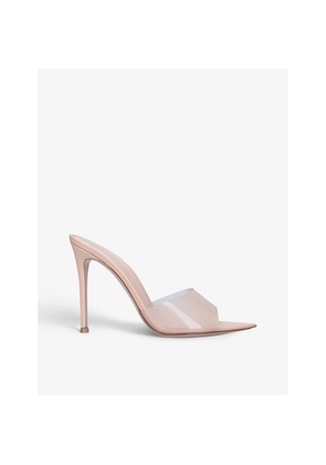 Womens Gianvito Rossi Elle Leather and PVC Heeled Mules
