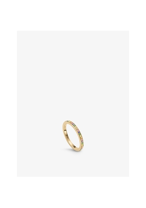 Womens Monica Vinader Skinny Gem-Set 18ct Gold-Plated Vermeil Sterling-Silver Eternity Ring