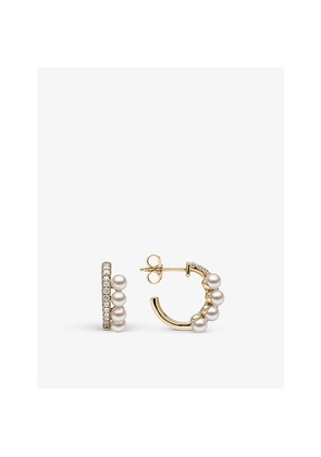 Yoko London Eclipse 18ct Yellow-Gold, 0.312ct Brilliant-Cut Diamond and Akoya Pearl Earrings