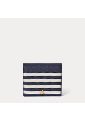 Colour-Blocked Leather Compact Wallet