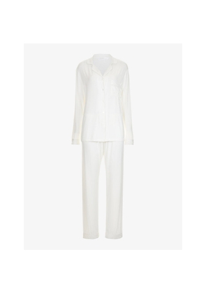 Womens The Nap Co Rayon Piped Stretch-Jersey Pyjama Set