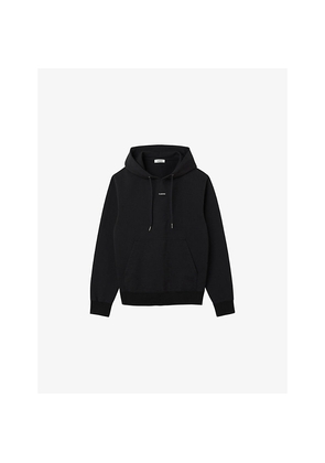 Mens Sandro Logo-Embroidered Cotton-Jersey Hoody