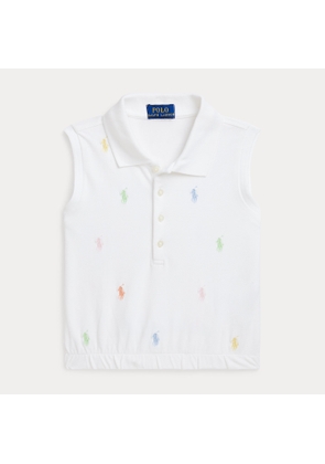 Polo Pony Sleeveless Mesh Polo Shirt