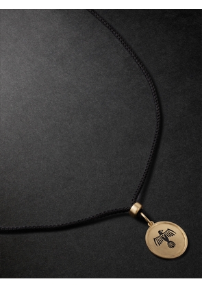 Jacquie Aiche - Thunderbird 14-Karat Gold, Enamel and Cord Pendant Necklace - Men - Gold