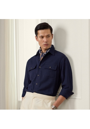 Cotton-Cashmere Herringbone Shirt