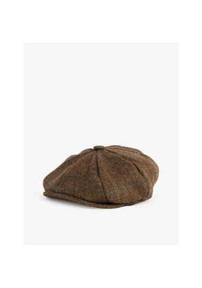 Mens Dents Meldon Round-Crown Checked Wool Cap