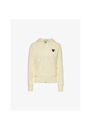 Womens Comme Des Garcons Play Big Heart Logo-Appliqué Woven Hoody