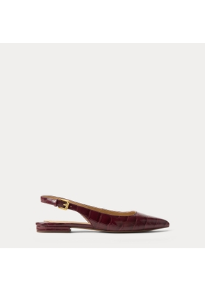 Londyn Croc-Embossed Slingback Flat