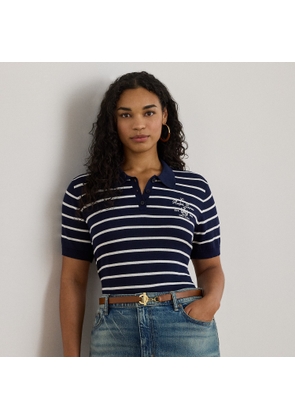 Curve - Striped Cotton-Blend Polo Jumper