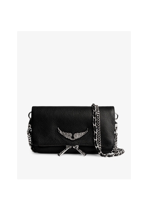 Womens Zadig&Voltaire Rock Nano Wing-Embellished Leather Shoulder Bag