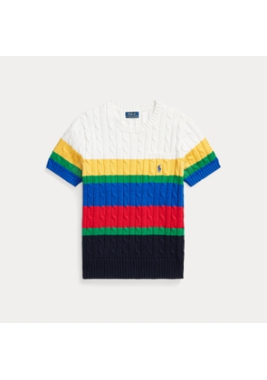 Striped Cable Short-Sleeve Jumper
