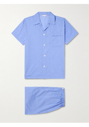Derek Rose - Amalfi Camp-Collar Cotton-Batiste Pyjama Set - Men - Blue - S