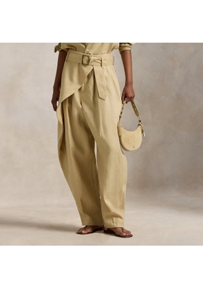 Linen Tapered Wrap Trousers
