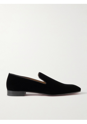 Christian Louboutin - Dandelion Grosgrain-Trimmed Velvet Loafers - Men - Black - EU 40