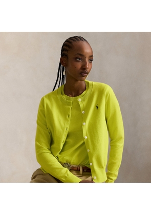 Stretch Cotton-Blend Crewneck Cardigan