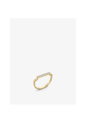 Womens Monica Vinader Signature Thin 18ct Yellow Gold-Plated Vermeil Sterling Silver and 0.036ct Diamond Ring