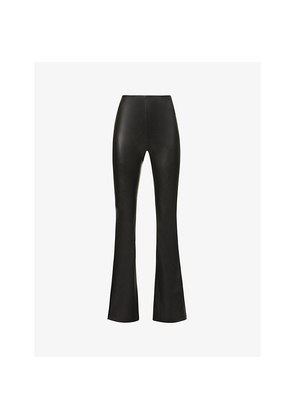 Womens Commando Flared Mid-Rise Faux-Leather Leggings