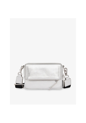 Womens Whistles Bibi Zip-Pouch Metallic Leather Cross-Body Bag
