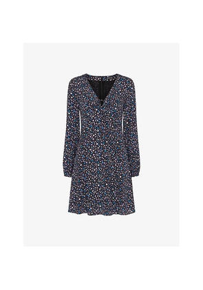 Womens Whistles Painted Garden Floral-Print Woven Mini Dress