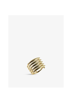 Womens Shaun Leane Quill Yellow Gold-Plated Vermeil Silver Ring