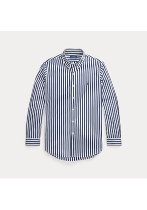 Classic Fit Striped Peached Poplin Shirt