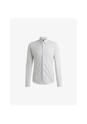 Mens Boss Graphic-Print Slim-Fit Cotton-Blend Shirt
