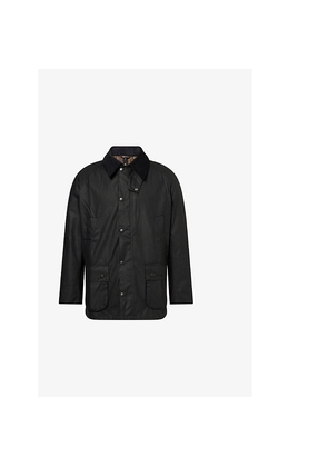 Mens Barbour Ashby Corduroy-Trimmed Waxed Cotton Jacket