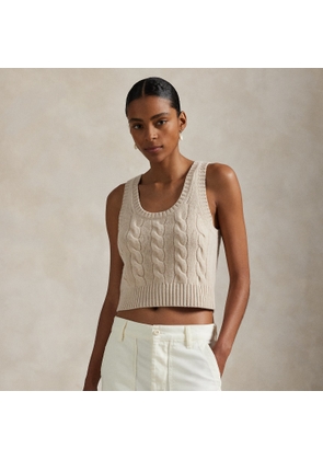 Cable Wool-Cashmere Sleeveless Jumper