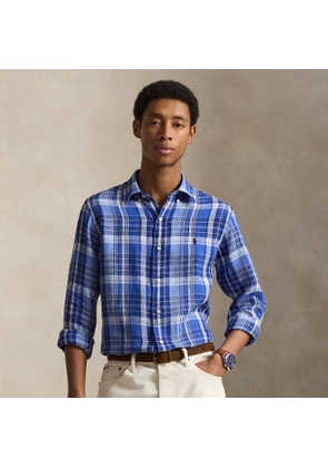 Custom Fit Plaid Linen Shirt