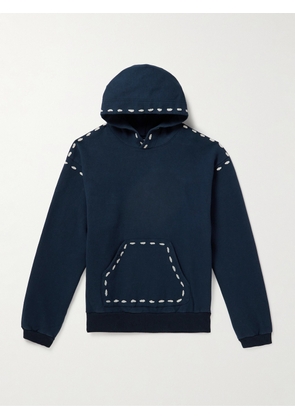KAPITAL - Marionette Printed Cotton-Jersey Hoodie - Men - Blue - 1