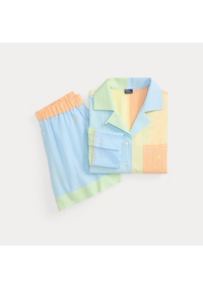 Striped Seersucker Shirt & Boxer PJ Set