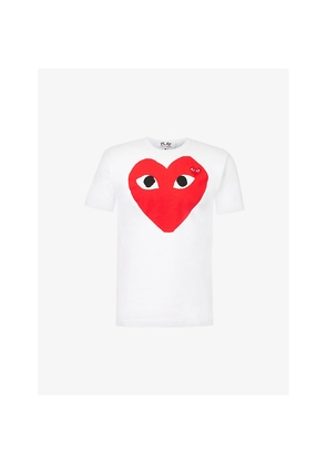 Mens Comme Des Garcons Play Heart Logo Cotton-Jersey T-Shirt